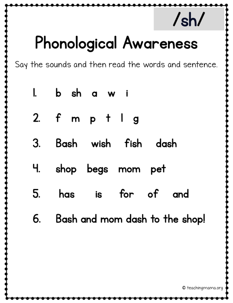 phonological awareness page